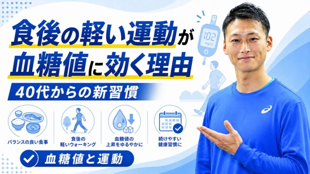 食後の軽い運動が血糖値に効く理由と40代からの習慣｜東海市・太田川駅のパーソナルトレーニングジムTRAD