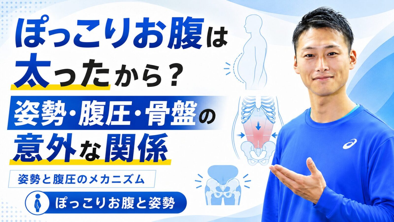 ぽっこりお腹は太ったから?姿勢・腹圧・骨盤の意外な関係|東海市のパーソナルトレーニングジムTRAD