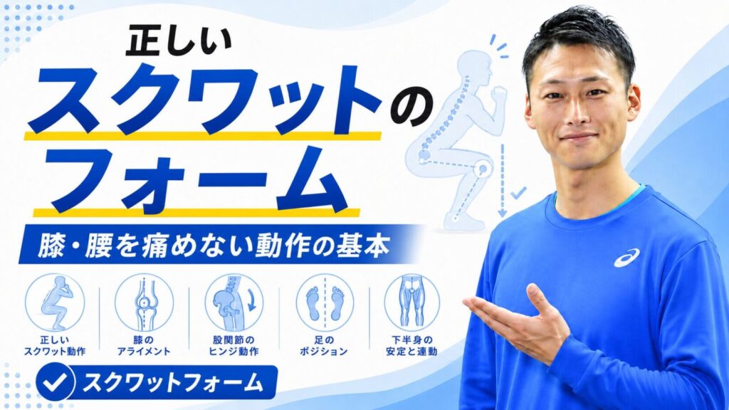 膝・腰を痛めない正しいスクワットのフォームの基本｜東海市・太田川駅のパーソナルトレーニングジムTRAD