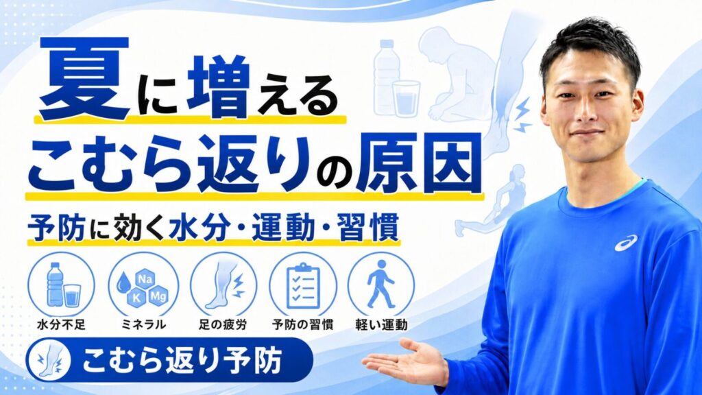 こむら返り予防にふくらはぎをストレッチする女性｜東海市のパーソナルジムTRAD