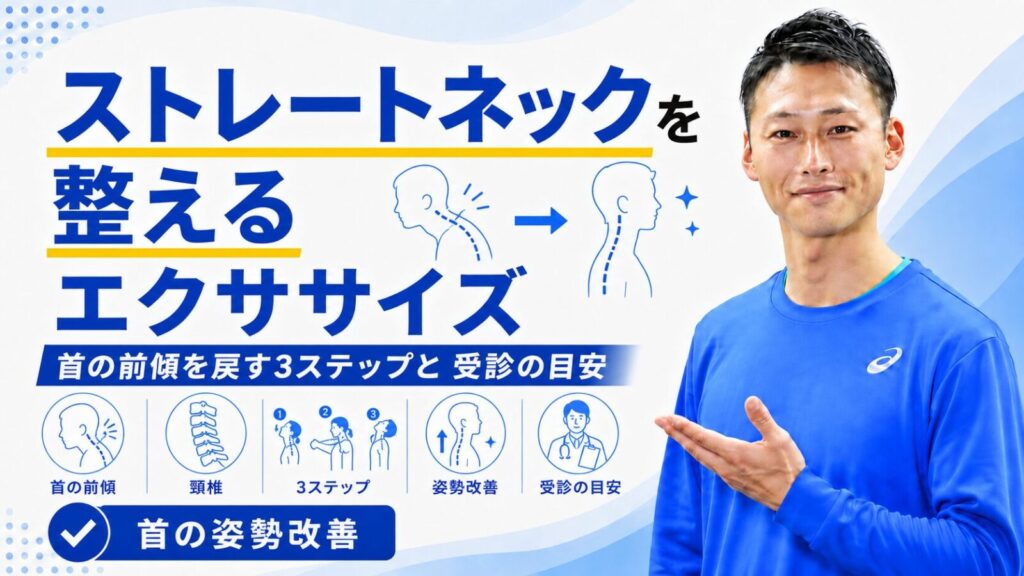 ストレートネックを整えるエクササイズ3ステップ｜あご引き・肩甲骨｜東海市のTRAD